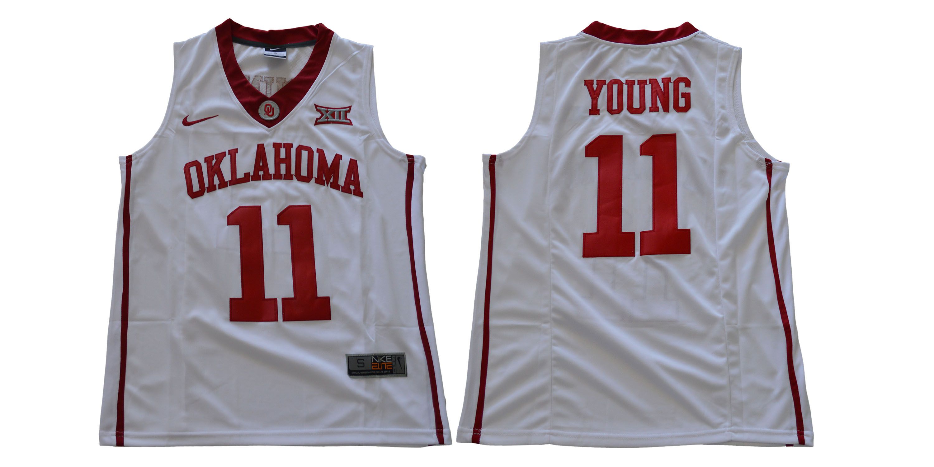 Men Oklahoma Sooners #11 Young White Nike NCAA Jerseys